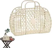 Vintage Jelly Purse, Portable Retro Jelly Basket for Easter, Waterproof Travel Bag - Jelly Basket for Beach Pool Work - Easter Tote Bag, Shopping Handbags Helves