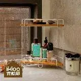 在飛比找遠傳friDay購物優惠-【ikloo】日系雙層竹板角落置物架