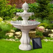 Gardeon Solar Water Feature 3 Tiers Ivory 93cm Durable Polyresin Fountain New
