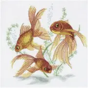 Golden Finery Cross Stitch Kit - Dive into Creativity with R-7141-18 Count Aida,