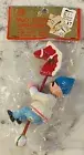 Vintage Trim A Tree K-Mart Mud Finished Ornament Boy With Stick Horse