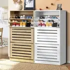 Oikiture Shoe Cabinet Storage Shoes Rack Organiser Shelf 3 Doors 45 Pairs