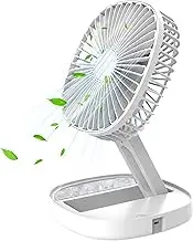 Desk Fan - Table ffaan | Mini Fan | Portable Clip on Faaaaan with LED Light | Quiet Rechargeable Mini Table Faaan for Prams Camping