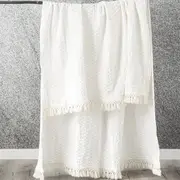 Renee Taylor Alysian 130x200cm Cotton Throw Blanket Home Bedding Textured White
