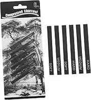 COHEALI 6pcs Carbon Artists Charcoals Soft Medium Hard Coal Sticks Set for Sketching Drawing