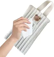 Portable Wet Wipes Dispenser | Cute Auto Back Seat Organizer Stroller Tissue Storage Bag | Travel Reusable Hangable Napkin Toilet Paper Towel Holder for Car Home Office Desk
