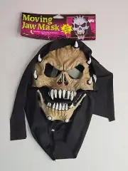 Fun World Moving Jaw Mask Horned Demon Skeleton Scream Mask Easter Unlimited