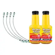 4 Front+Rear Braided Brake Hoses + Nulon Fluid for Mazda BT50 UR 11-on