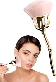 Nail Dust Brush, Duster Nail Cleaning Tool, 7.48 x 2.36 Inches Rose-Shaped Professional Powder Remover, Soft Bristle Makeup Applicator, Home and Salon Manicure Supplies