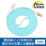 台灣霓虹 電信級LC-LC多模10G雙芯OM3全雙工光纖跳線10米