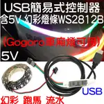 【金秋電商】現貨 USB 5V 簡易式 (控制器 + WS2812 幻彩燈條) 一套 幻彩控制器 GOGORO 車廂燈用