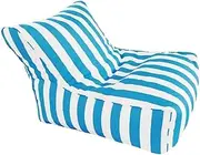 Floating Bean Bag for Pool- King Swimming Pool Floats Raft Lounger Bean Bag Cover No Filler Stripe Outdoor Beach Pouf Beanbag Sofa Bed(Sky Blue-Stripe)