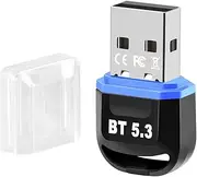 Bluetooth 5.3 USB Adapter for PC Supports Windows 11/10/8.1/7,5.3+EDR Bluetooth Wireless for Desktop, Laptop, Printers, Keyboard, Mouse, Headsets, Speakers (BT5.3 Blue)