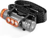 NEBO Transcend 1500 USB Rechargeable Headlamp for One Size, Gunmetal Gray