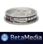 10 x Ritek Blu-ray BD-R 4x 50GB inkjet printable - High Capacity Blu ray Discs