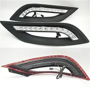 Flashing 1 Pair 12v LED DRL Daytime Running Lights Driving Sonata 8 Fog Lamp Compatible with Hyundai I45 Sonata 2011 2012 2013 2014