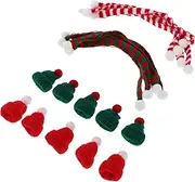 CORHAD 20pcs Mini Christmas Hats: Xmas Pet Scarf DIY Doll Clothes Toys Small Scarf Xmas Hat for Holiday Wine Bottle Decorations DIY Hair Accessories