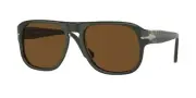 New Authentic PERSOL PO3310S 119057 57MM JEAN MATTE DARK GREEN/POLARIZED BROWN