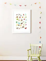 Nursery Decor, Modern Decor, Nature Themed Wall Art Print, French Alphabet