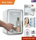 Mini Fridge For Skincare | Cosmetic Fridge With Dimmable LED Makeup Mirror | ...