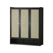 Oikiture 7-Tier 3 Doors Shoe Storage Cabinet Shoes Rack Organiser Shelf Black