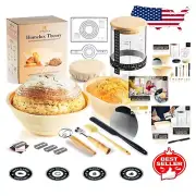 Ultimate Sourdough Starter Kit: 14-PC Baking Supplies with Baskets & Tools