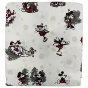 Disney Mickey & Minnie Mouse Flannel Sheet Set, Full Bed Christmas Sheets
