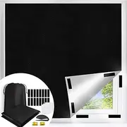 100% Portable Blackout Curtains, Portable DIY Blinds, No Drill Travel Blackout Blinds Sunblock Window Cover Black Out Curtains, for Baby Nursery, Travel, Dorm Room (118" x 57")
