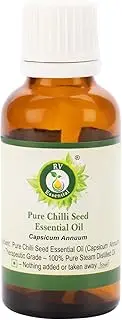 Chilli Seed Essential Oil | Capsicum Annuum | Chilli Oil | Pure Chilli Seed Oil | Pure Chilli Oil | 100% Pure Natural | Steam Distilled | Therapeutic Grade | 100ml | 3.38oz By R V Essential