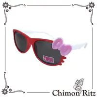 在飛比找momo購物網優惠-【Chimon Ritz】帥氣貓兒童太陽眼鏡-紅白(墨鏡 抗
