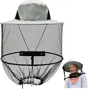 Bug Net Hat 14.6x19.7'' Sun-Proof Gardening Hat Fine Mesh Foldable Beekeeper Hat for Outdoor Hiking Camping Gardening Fishing