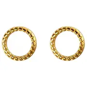 ANYCO Fashion Earrings Round Gold 925 Sterling Silver Minimalist Round Stud for Women Cute Teen Jewelry