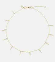 Sydney Evan Large Fringe 14kt gold anklet with diamonds