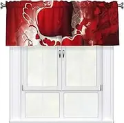 LHBWCVN Valentine Day Valances for Windows, Rod Pocket Window Treatment Drapes Farmhouse Kitchen Curtains Short Blackout Window Curtains for Living Room Bedroom Decor 54x18 Inch