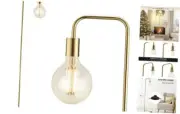 Floor Lamp, Industrial Floor Lamp, 63Inch Standing Lamp, E26 Socket, Gold