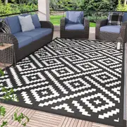 Reversible Plastic Outdoor Rug - Waterproof for RV, Patio, Camping