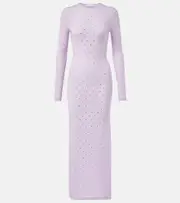 [Rabanne] Rabanne Second Skin embellished jersey maxi dress AU 12 purple
