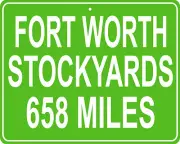 Fort Worth Stockyards in Fort Worth, TX mileage sign your house