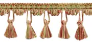 Scroll Gimp with Scalloped Tassel Fringe Trim, Color# PRA2B [Sold By The Yard]