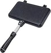 Double Sided Frying Pan, Aluminum Alloy Sandwich Maker, Double Sided Frying Pan Nonstick, Egg Frying Pan, Grilled Cheese Maker Sandwich Maker Grill Pan for Breakfast Pancakes, Omelets