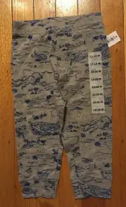 NWT Boy's Old Navy Gray Pants with Sealife Design - Size 12-18 Months