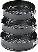 Roczential 3 PackSpringform Cake Baking Pan, Non-Stick Cheesecake Pan with Removable Base, Leakproof Circle Cake Pan Set, Round Springform Tin (22cm+ 24cm+26cm)