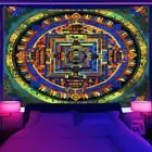 Tibetan Buddhist Mandala Large Wall Art Poster Blacklight Tapestry UV Reactive