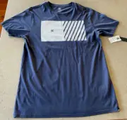 BNWT DC Shoes Navy Blue White Double Windows Short Sleeve Tee T-Shirt Top Mens L