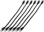 6 Pcs 1 Ft Flat Internet Network Cable Solid Cat6 High Speed Patch LAN Wire with Snagless Rj45 Connectors