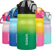14Oz Insulated Water Bottle with Straw Stainless Steel Double Wall Water Bottles
