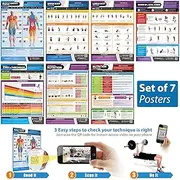Body Conditioning Gym Posters - Set of 7 Fitness Posters | Laminated Exercise Posters | Size - 594mm x 420mm (A2) | Prepare The Body for Physical Training and Workouts | Improves Personal Fitness