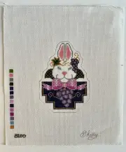 Hand Painted Needlepoint Canvas Shelly Tribbey Designs Easter Bunny B100
