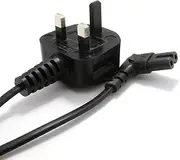 Invero® 0.5M Right Angled Figure 8 Mains Power Charger Cable UK 3 Pin Cord IEC C7 Lead - 0.5 Metre Black