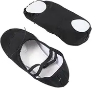 [WESIEVYA] 1 Pair Anti-Slip Dance Shoes Boys and Girls Black Ballet Shoes Lightweight Canvas for Adults Size 44